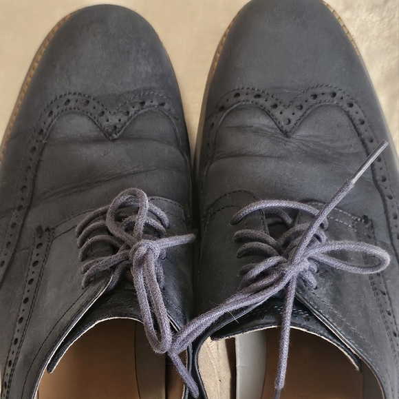 Cole Haan Grand OS Wing Tip Oxford Blue Suede Men\'s Shoes 9.5 M Comfort C26473 main image 4